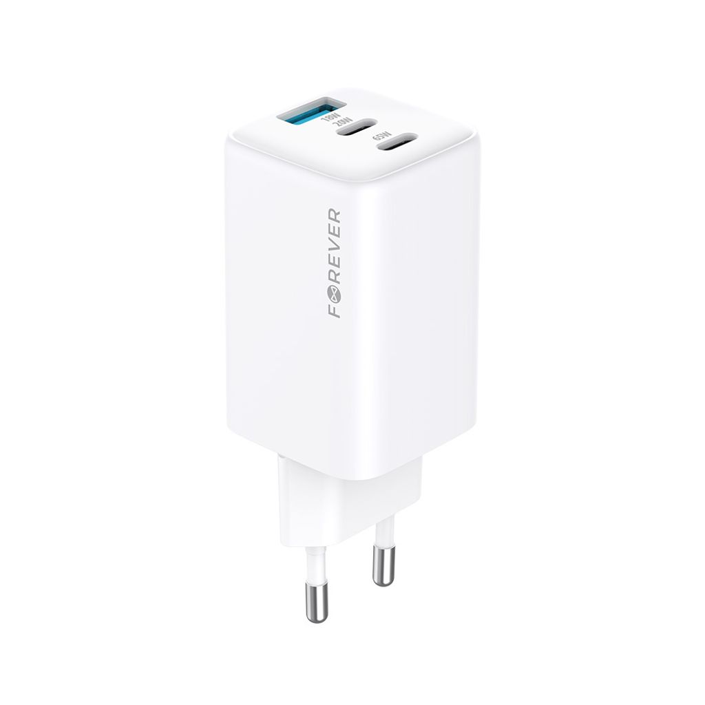 A white USB charger with multiple ports and the brand name 'FOREVER' printed on the side.