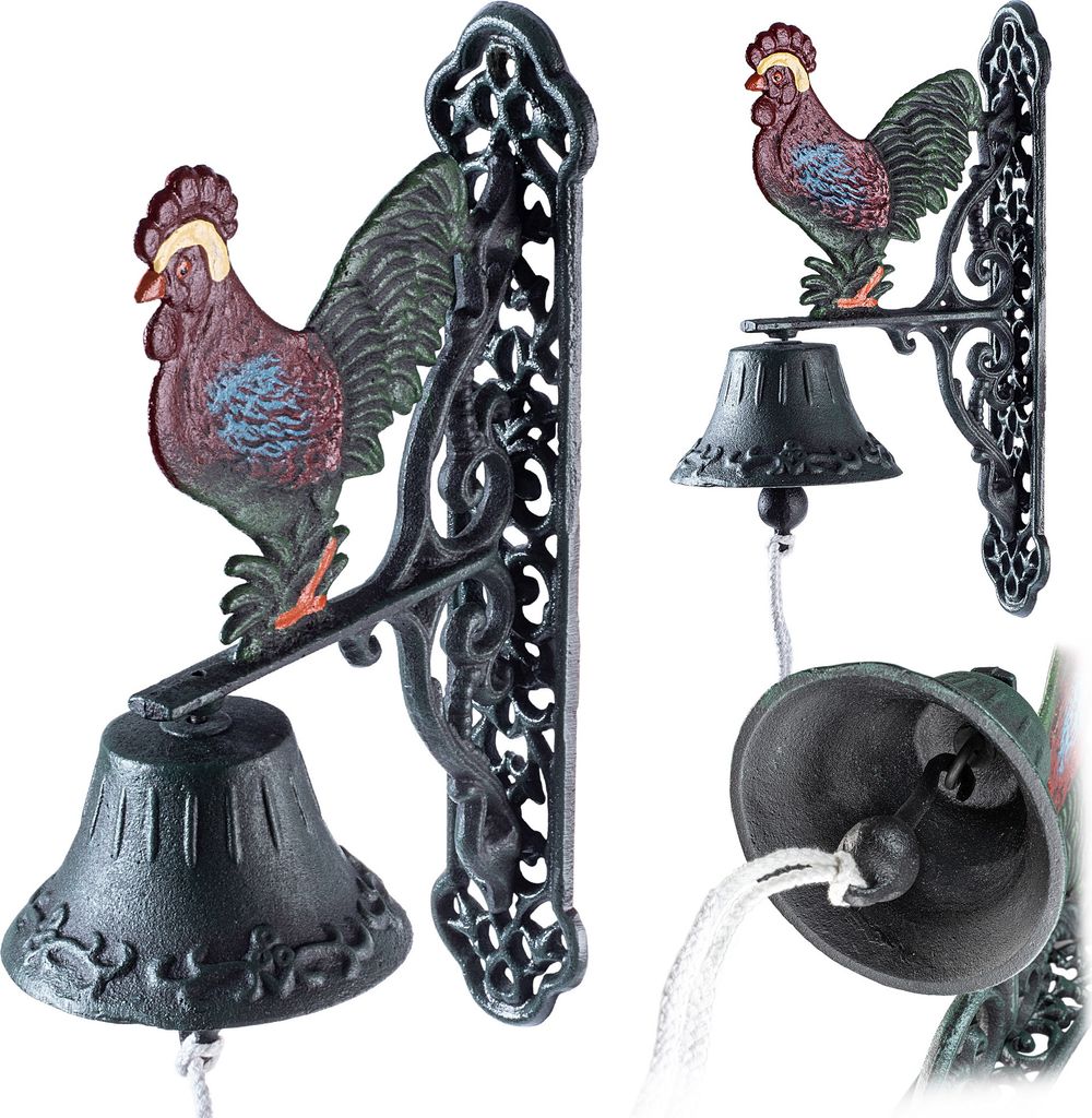 KADAX Campanello da porta in ghisa, Campanello da giardino Immagine del prodotto 
