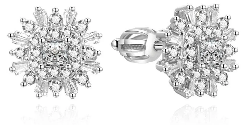 Boucles d'oreilles argentées scintillantes AGUP3549S pour femme chic