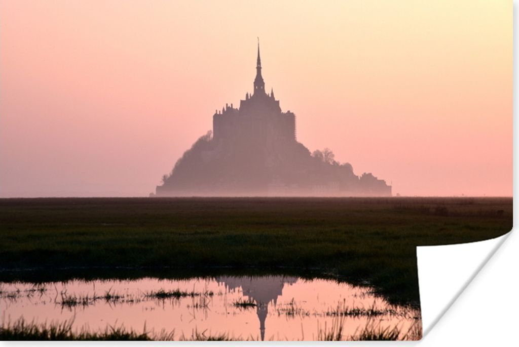 MuchoWow Poster Schloss - Horizont - Silhouette - Frankreich 90x60 cm - Schlafzimmer