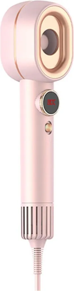 Sèche-cheveux ionique 1400W avec écran LCD numérique et embout - Rose
