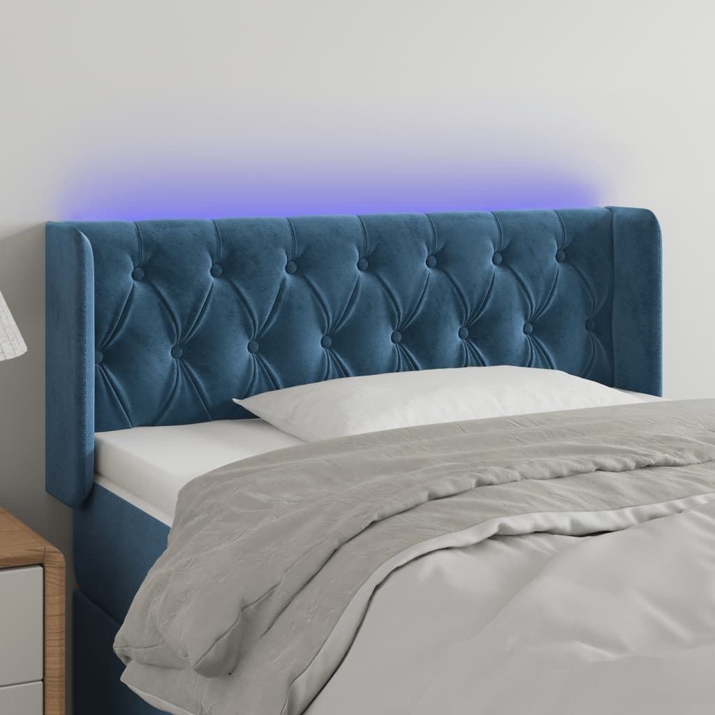 Design New LED Kopfteil Dunkelblau 103x16x78/88 cm Samt - Kopfteile Möbel2025 CHY6844019 3parcel