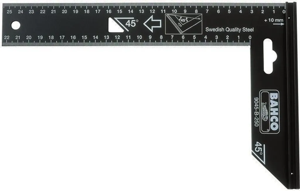 Strumento di Misura Bahco 9045-B-200 Squadra d'Acciaio 200 mm
