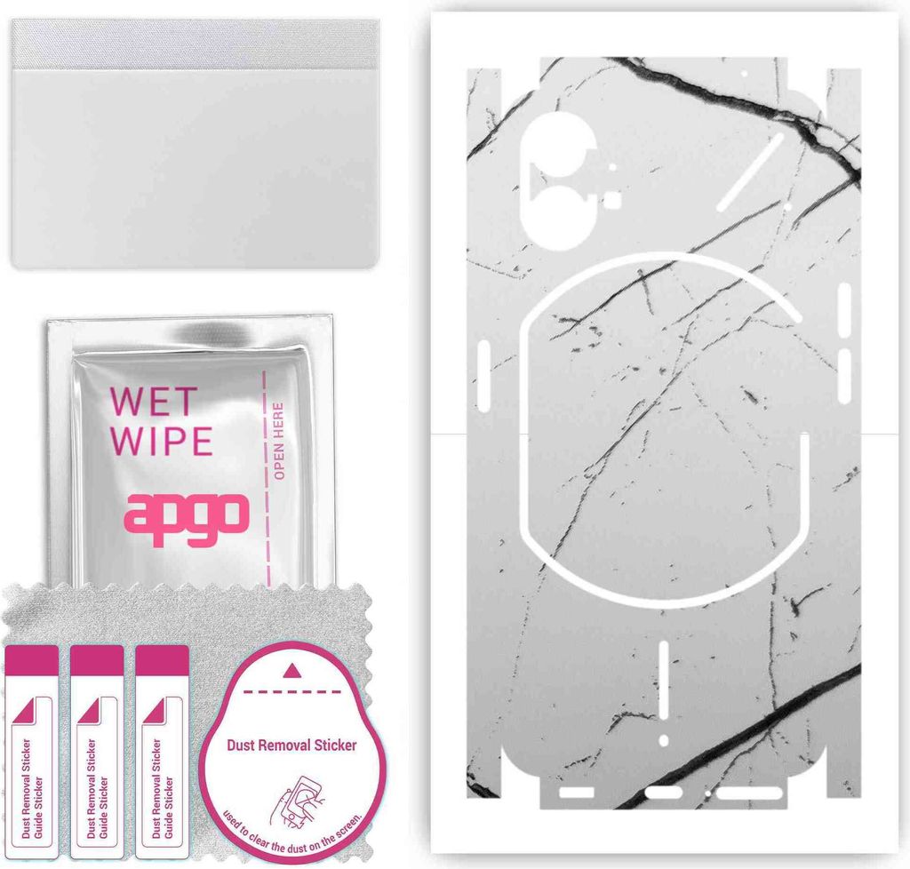 apgo Rückseite + Seiten Schutzfolie, Skin, kompatibel mit Nothing Phone 1, Hinten Displayschutzfolie aus Vinylfolie, kratzfest, einfache Montage -...