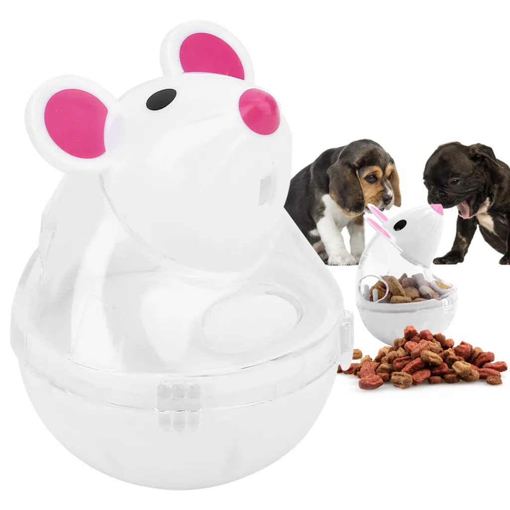 Pet Feeder Topo Interattivo - Dispenser Crocchette Bianco Gatto - 4
