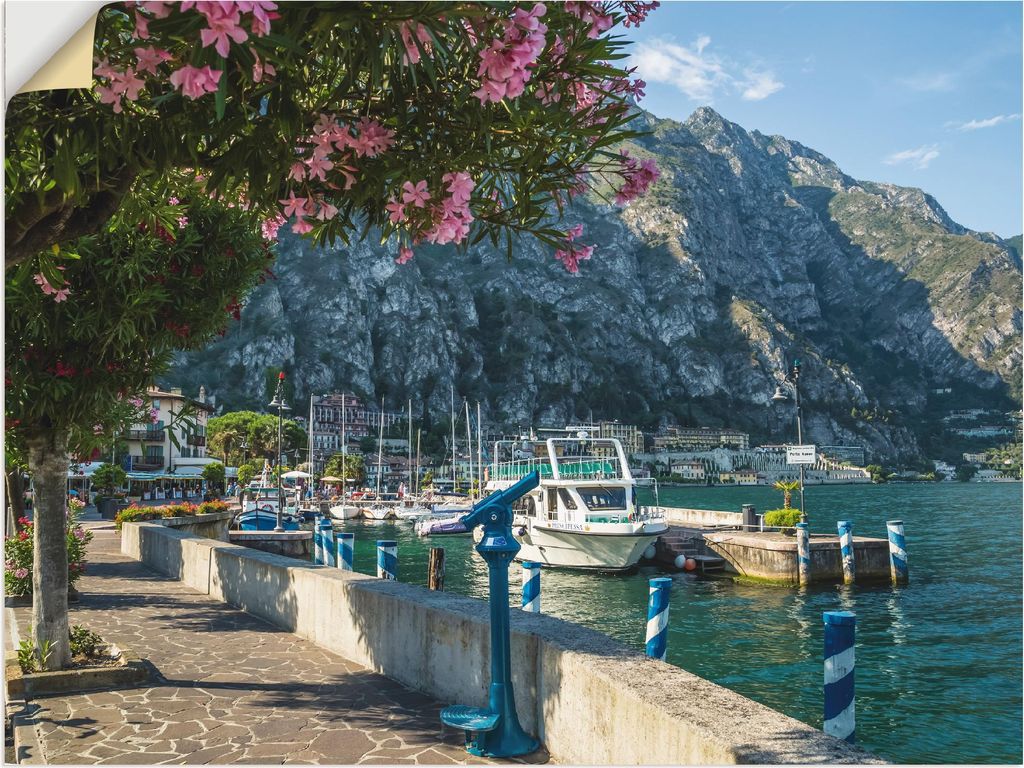 ARTland Wandbild, selbstklebend Gardasee Hafen Limone sul Garda I Größe: 60x45 cm