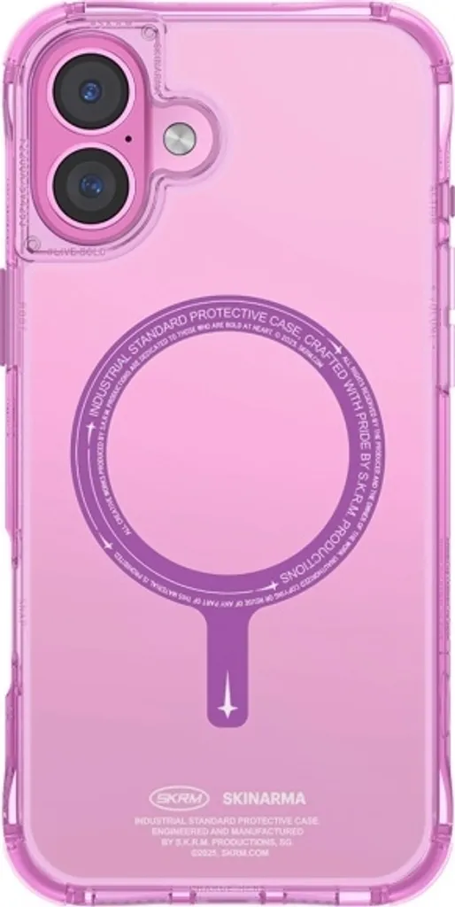 Cover Skinarma Saido iPhone 16 Plus MagSafe Rosa: Stile Cyber-Tech
