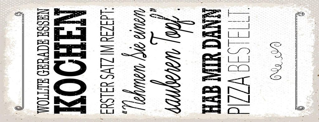 vianmo Blechschild 27x10 cm Wollte kochen hab mir dann Pizza bestellt