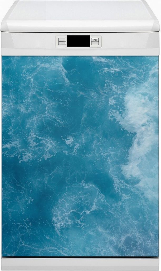 Küche Magnet für Spülmaschine Abwaschbar 45x80 cm Geschirrspüle - Blaue Wellen