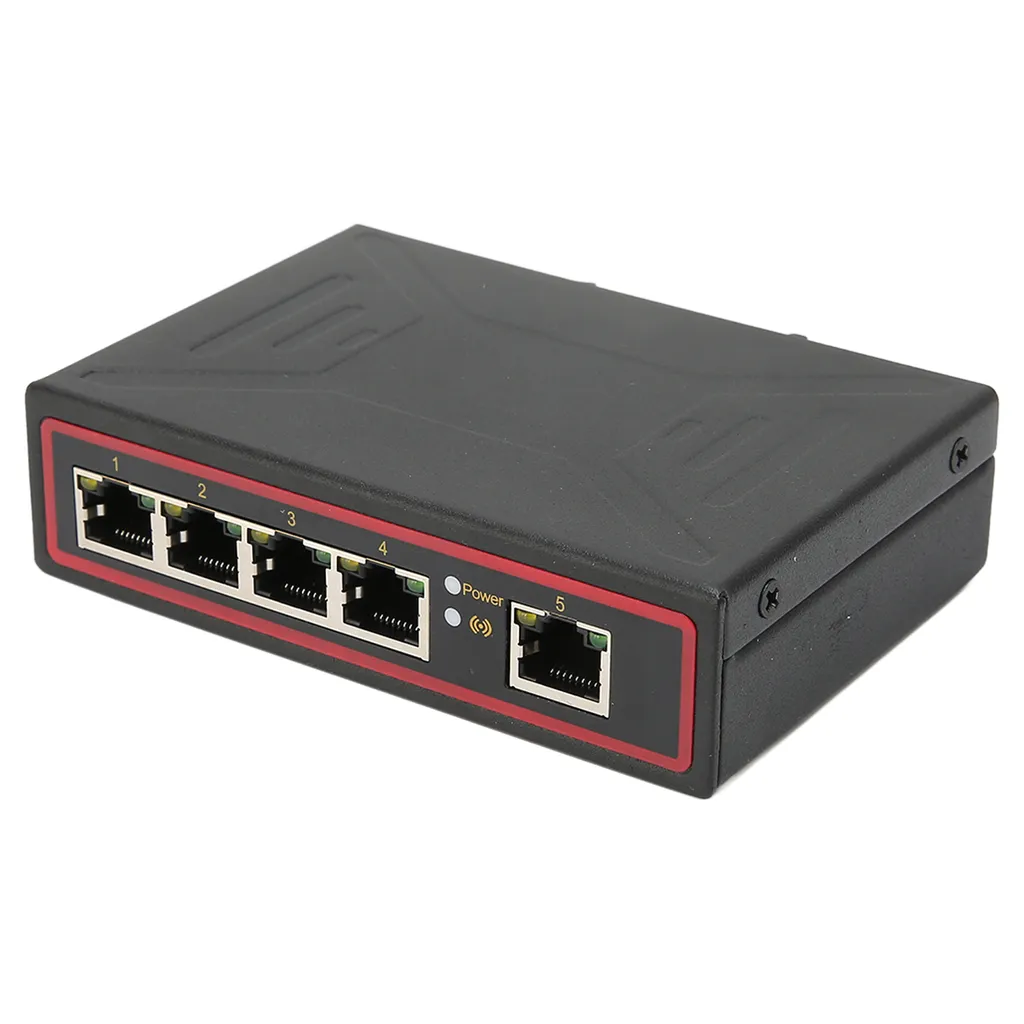 Switch Rail DIN Industriel 5 Ports Fast Ethernet Conception Redondante