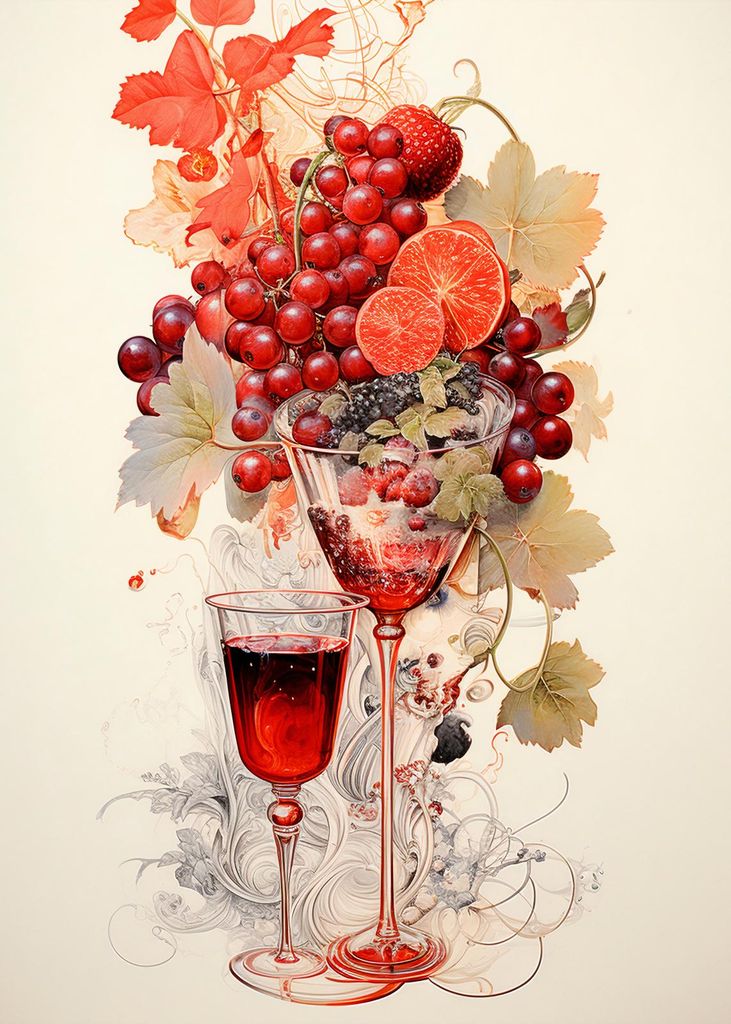Plakat 25x35cm Blutiger Fruchtcocktail