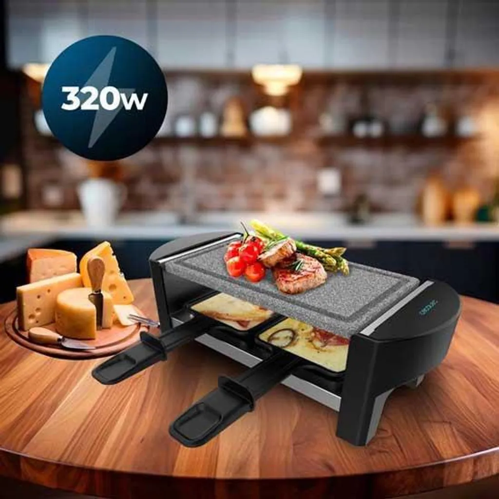 Raclette Cecotec Cheese&Grill 3200 AllStone - 320W avec Pierre - Compact