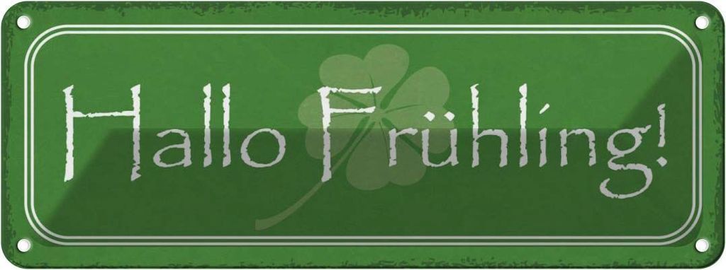 vianmo Blechschild 10x27 cm Hallo Frühling Essen Trinken
