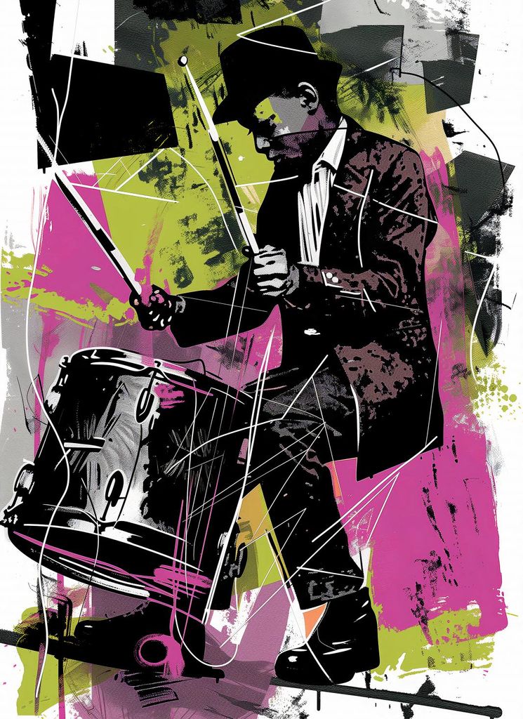 Poster 40x55cm Schlagzeug Energie