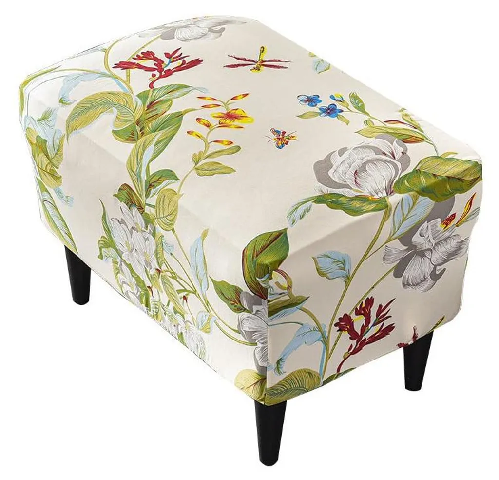 Housse de tabouret lavable et extensible - Revêtement repose-pieds deco