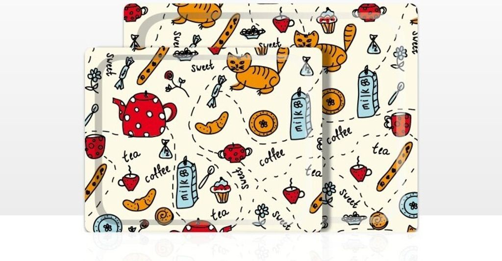 DON HIERRO - Serviertabletts, deko tablett rechteckig, 2er Sparpack (42 x 29 und 48 x 37 cm)
