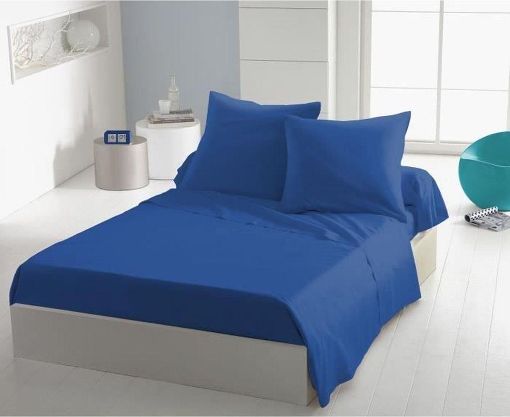 Mikrofaser-Spannbettlaken 82 g – 180 x 290 cm – 1 Person – Blau