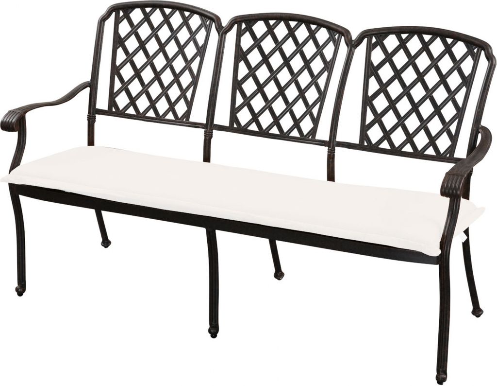 Inko Rocco Stapelbank Gartenbank Sitzbank Alu-Guss 160x64x92,5 cm 2 Farben zur Wahl Bronze