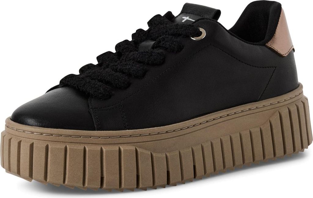 Tamaris Damen Leder Sneaker 1-23702-45 098 Frauen Low Top Schuhe M2370245 Schwarz, Schuhgröße:42 EU