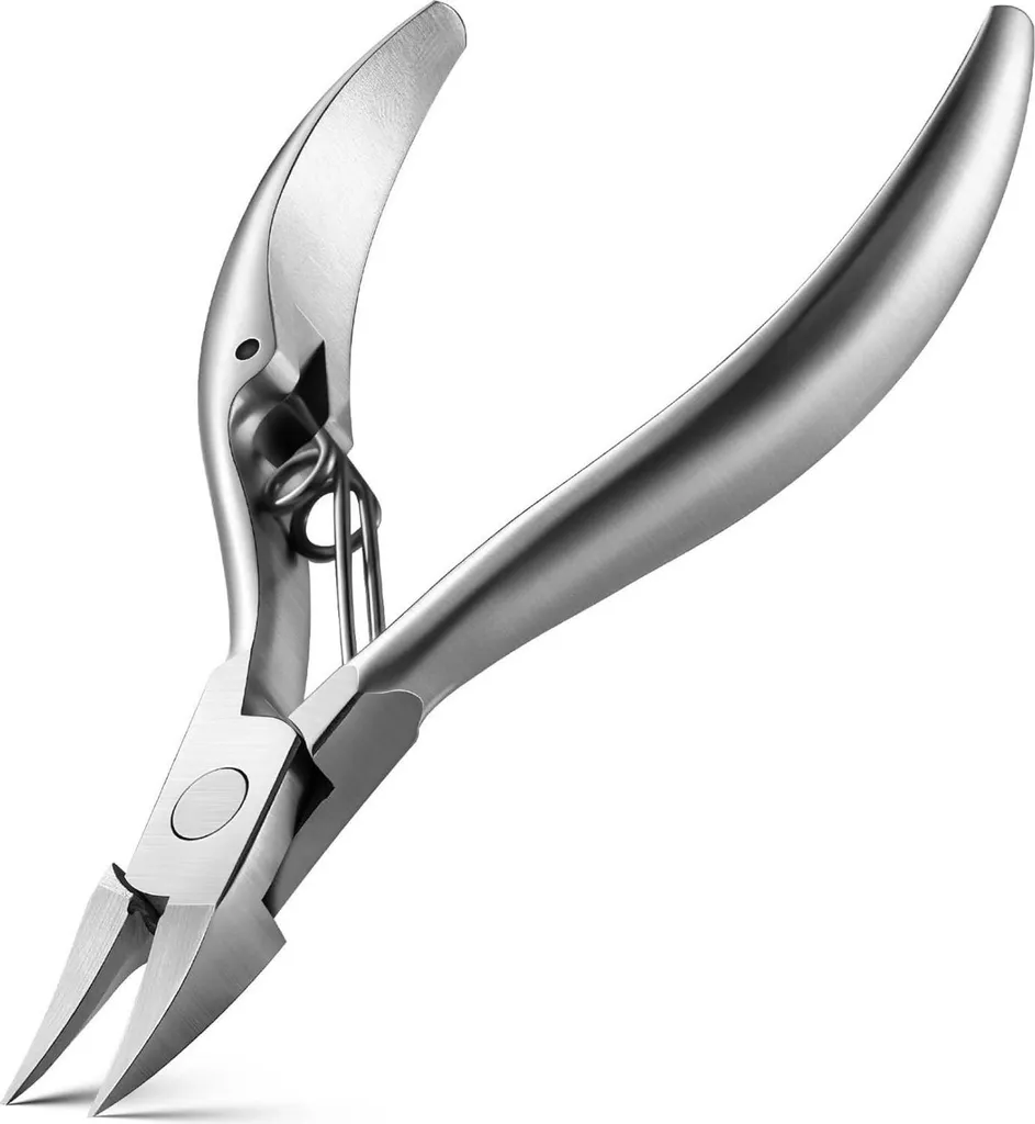 Tagliaunghie in acciaio inox per unghie spesse e incarnite - tagliaunghie con impugnatura di precisione - argento