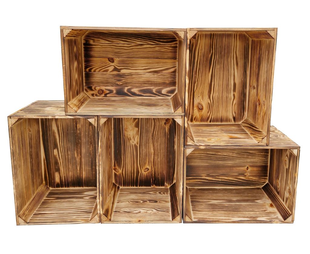 Obstkiste 40x30x24 cm 5er Set - Weinkiste Apfelkiste als Produktbild 