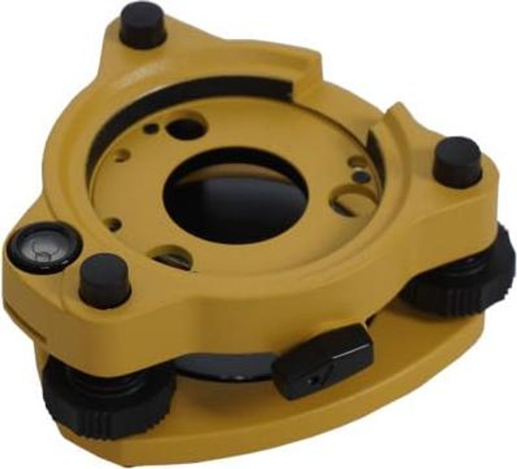 Dreifuß TP-1 - Universelle gelbe Dreifußträger mit Libelle und Feineinstellung, 5/8" Gewinde für Totalstationen und Vermessungsgeräte