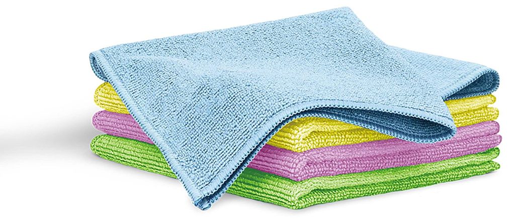 Blaumann Set 4 Küchentücher, Mikrofaser, weich, weich, saugfähig, groß, XXL, 40 x 38,5 cm, Reinigungstücher, Auto, Glas, Bad, wiederverwendbar...