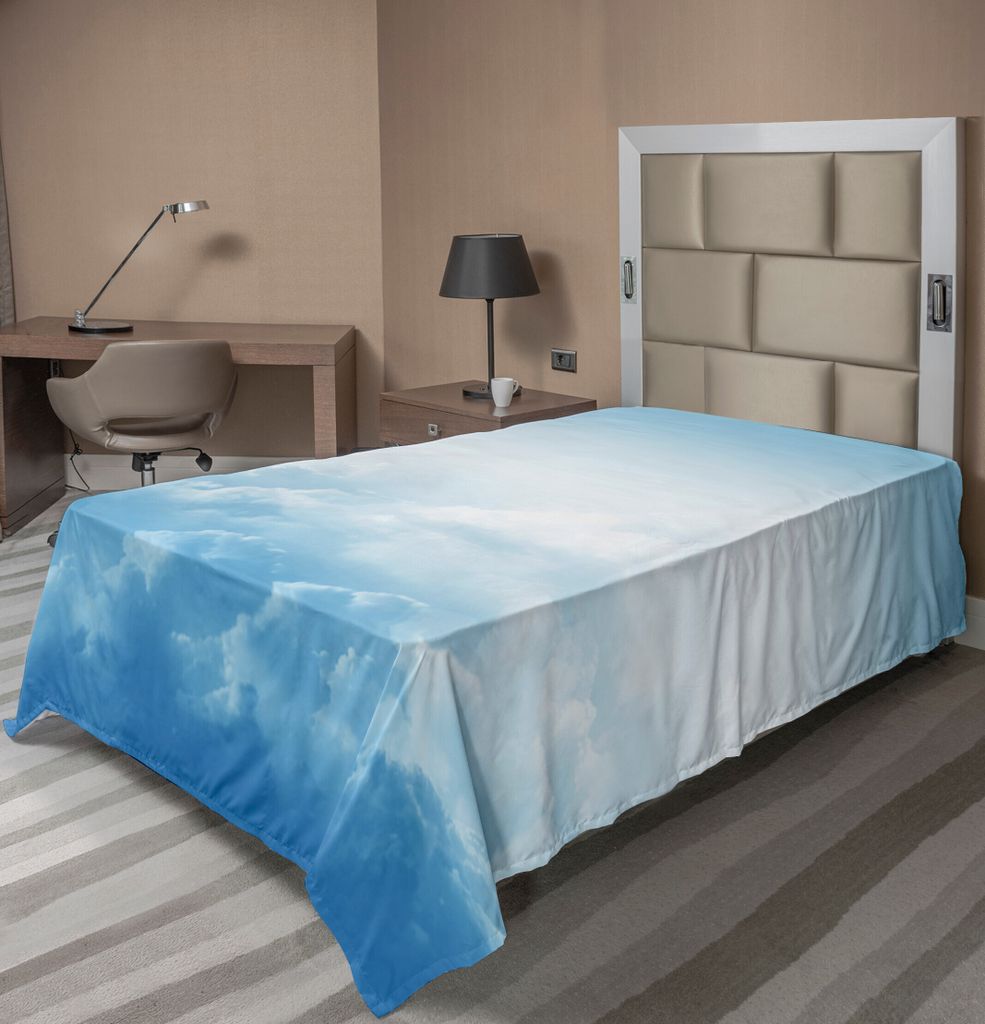 ABAKUHAUS Wolken Bettlaken, Flaumige Wolken Hoch Über Bodenmasse Wasser Dampf Sich Hin Und Herbewegenden Traumbildes, weiches bequemes oberes Bett...