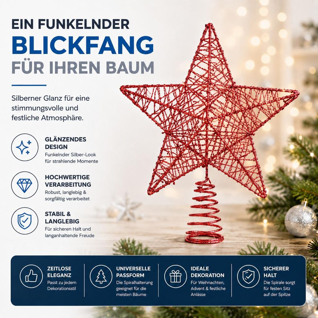 Christbaumspitze und Tannenbaum-Aufstecker
