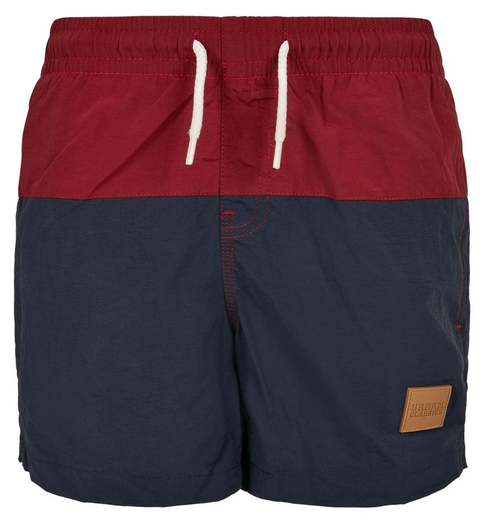 Urban Classics - Badeshorts für Jungen TN297 (146-152) (Marineblau/Burgunderrot)