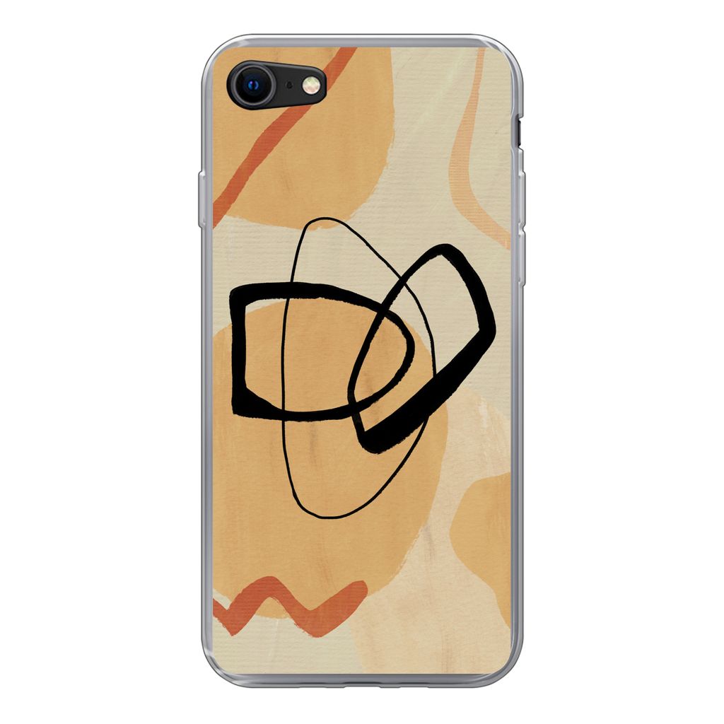 MuchoWow Handyhülle Schutzhülle Hülle für iPhone SE 2022 Kunst - Geometrische Formen - Abstrakt Silikon Softcase Handy Hülle - Schutzhülle