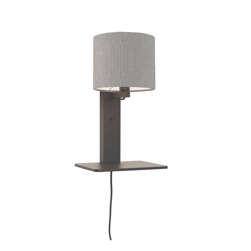 GOOD&MOJO - Wandlampe Andes - Bambus Schwarz/Hellgrau - 19x24x36cm