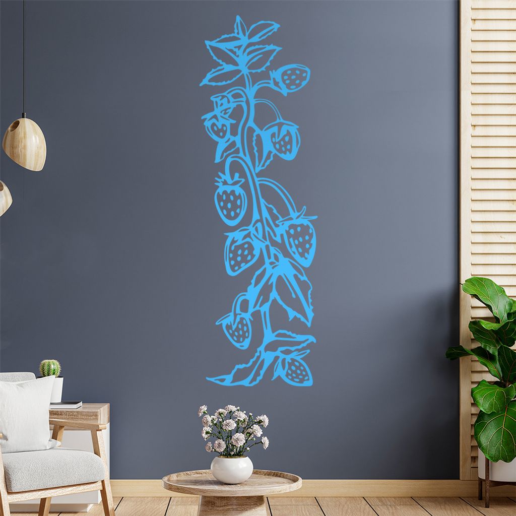 Himbeere - Pflanzen Wandtattoo in 6 Größen - Wandaufkleber Wall Sticker - Dekoration, Küche, Wohnzimmer, Schlafzimmer, Badezimmer