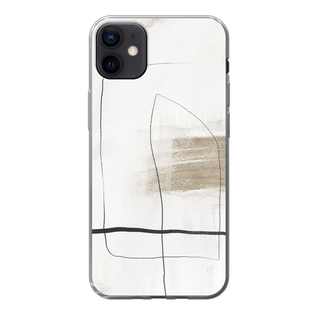 MuchoWow Handyhülle Schutzhülle Hülle für iPhone 12 mini Farbe - Minimalismus - Schwarz Silikon Softcase Handy Hülle - Bild
