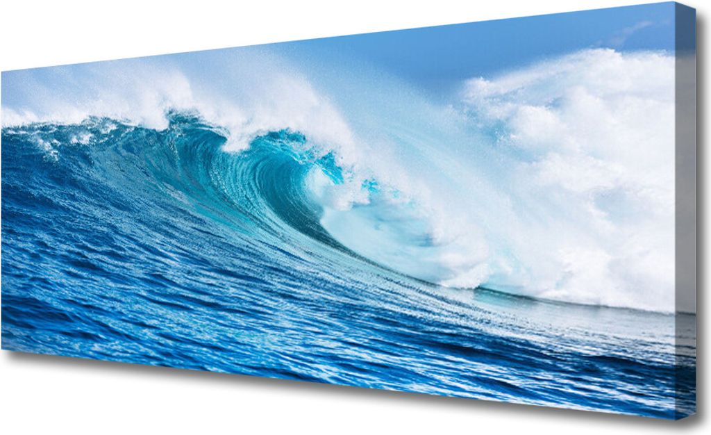 Tulup Leinwand-Bilder 125x50 Wandbild Canvas Kunstdruck Welle Natur