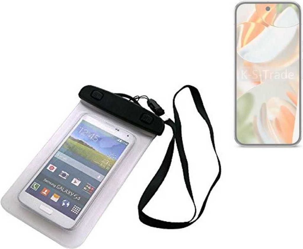 K-S-Trade Schutz Hülle Handy Hülle Kompatibel mit Google Pixel 9 Pro Beach Bag wasserdicht 16cm x 10cm Schutzhülle Staub Sand Flachwasser Beachbag