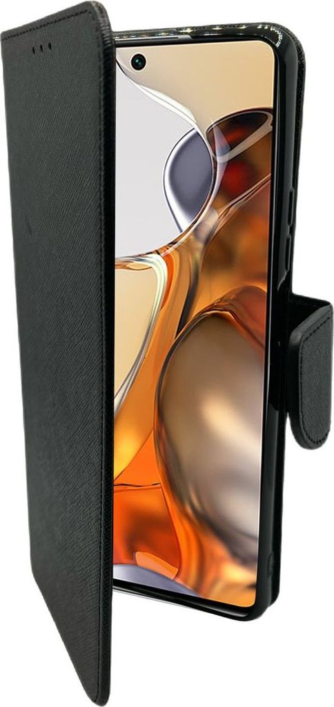 Buch Tasche "Fancy" kompatibel mit XIAOMI 11T PRO Handy Hülle Etui Brieftasche Schutzhülle mit Standfunktion, Kartenfach Schwarz