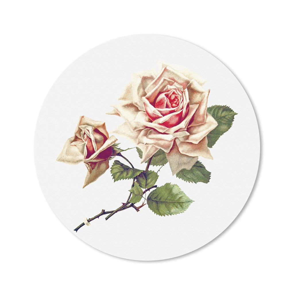 MuchoWow Mauspad Mousepad Vintage - Rosen - Blumen 30x30 cm - Mousepads - Maus Mat - Pad - Mausunterlage - Tischunterlage - Schreibtischmatten