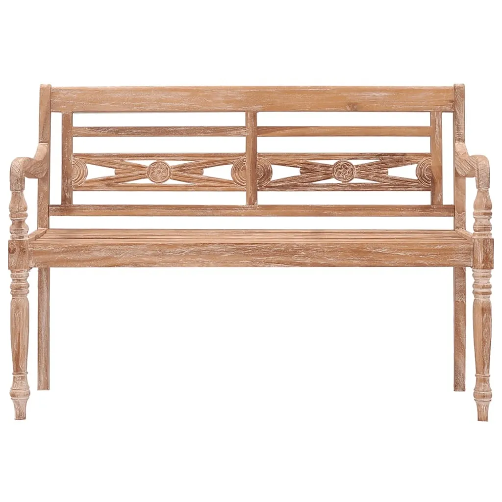 Banc Batavia en teck massif blanc 120 cm - Banc de jardin ou salle à manger