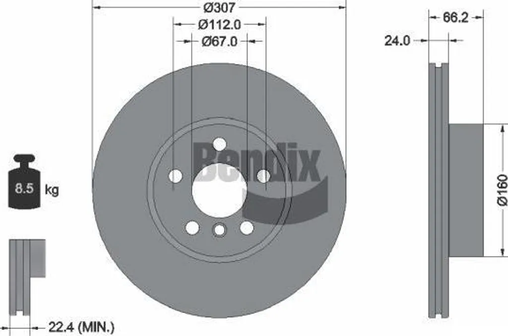 Disque de frein avant pour BMW série 3 4 G20 G21 G22 G23 Bendix HC