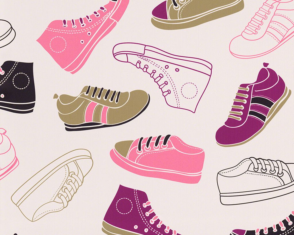 A.S. Création Papiertapete Boys & Girls 4, schwarz, violett, weiss, 10,05 m x 0,53 m, 936312, 93631-2