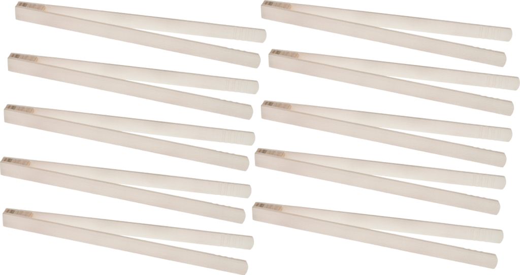 Toastzange aus Holz für Salate Grill 26cm 10 Stück Produktbild 