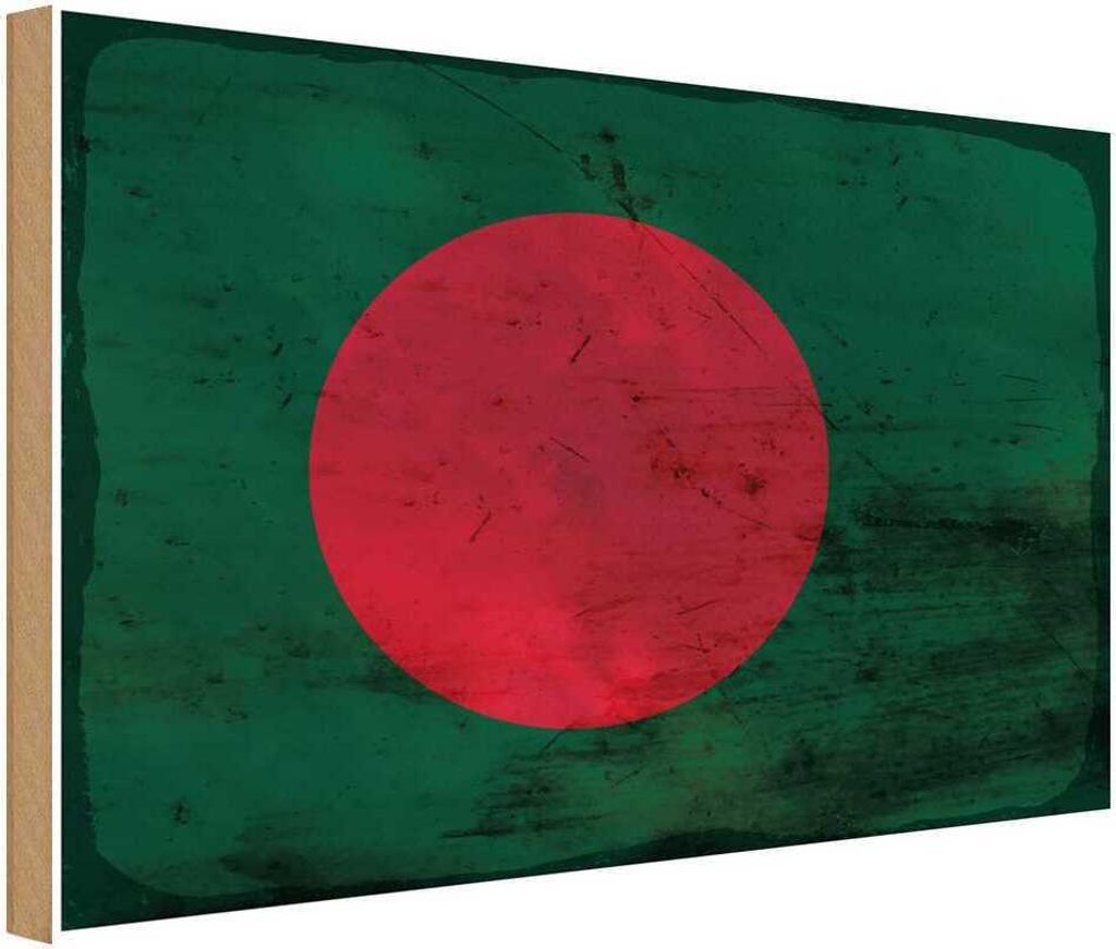 vianmo Holzschild 30x40 cm Bangladesch Bangladesh Flagge Fahne Wappen