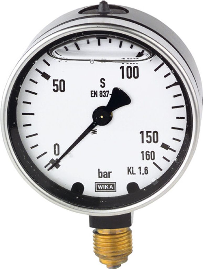 Riegler Glyzerinmanometer, Metallgehäuse, G 1/2 unten, -1/+3,0 bar, ̃ 100