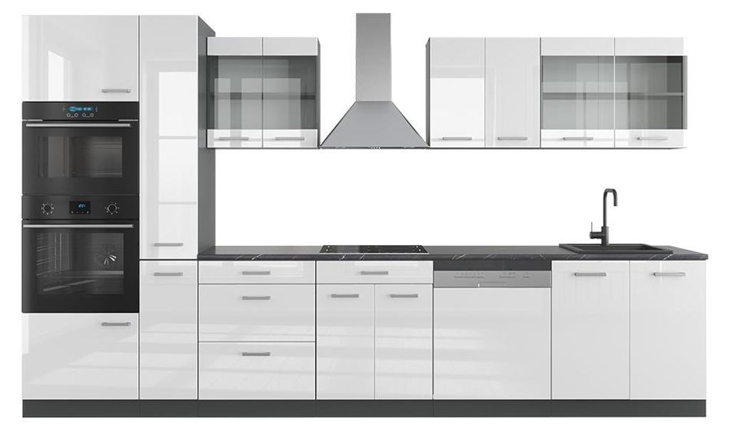 Küchenzeile Vicco R-Line Weiß Hochglanz/Anthrazit 350 cm Produktbild 
