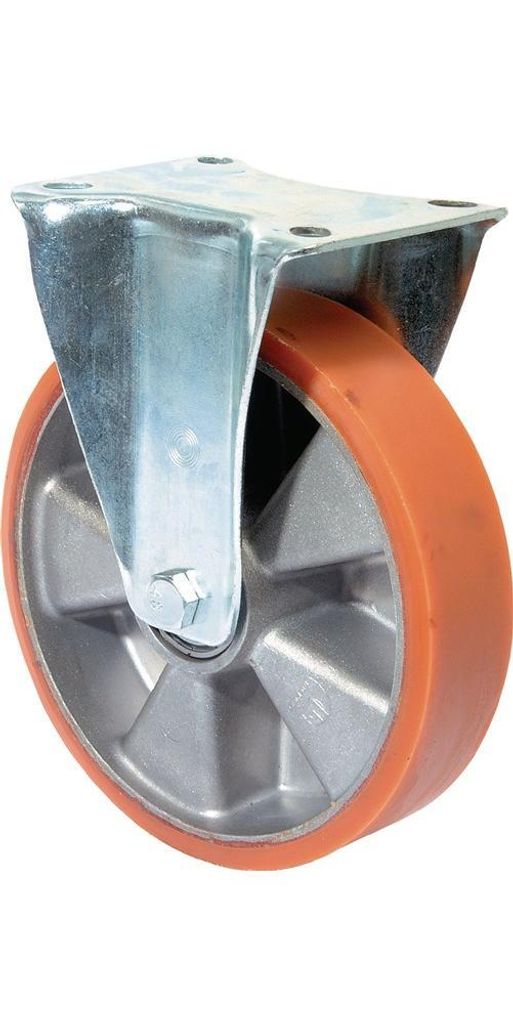 BS Rollen Bockrolle LB510.B90.100 Durchmesser 100mm Tragfähigkeit 200kg Platte 105x85mm Rad Aluminium / Guss-PUR 95 - LB510.B90.100