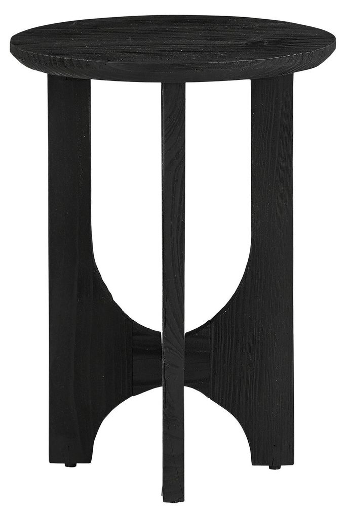 home24 Massiver Beistelltisch - Pinie Schwarz
