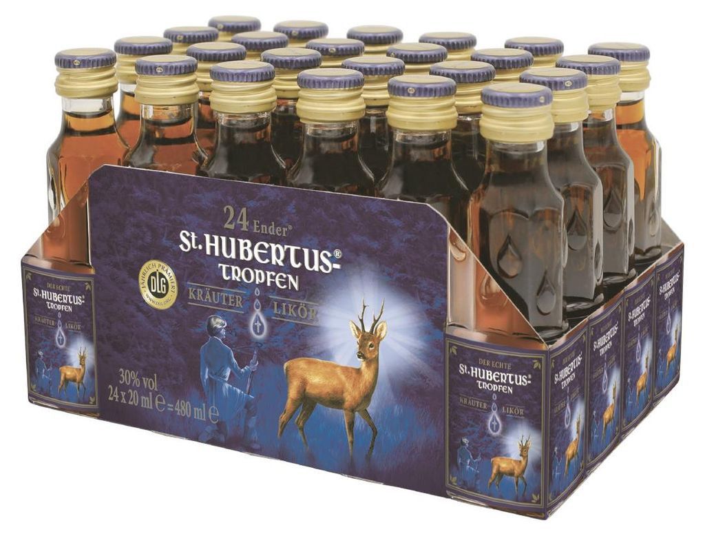 St. Hubertus Tropfen, bylinný likér, balení 24 kusů po 20 Obrázek produktu 