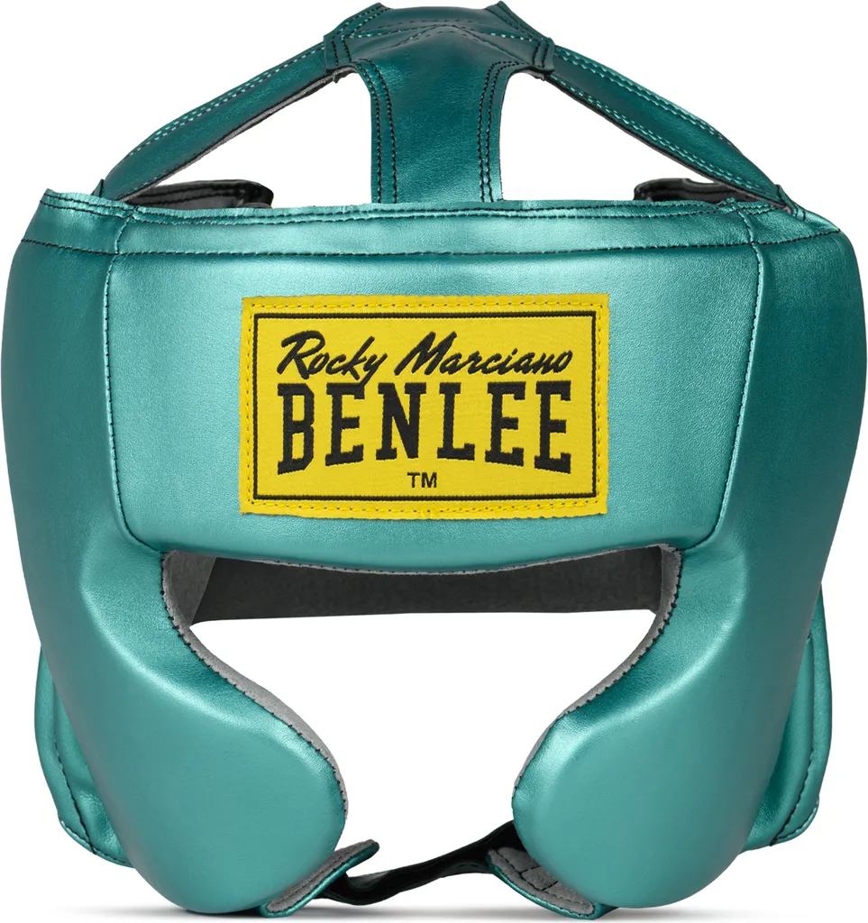 Casque Benlee Mike S/M anti-chocs en similicuir vert pour la boxe