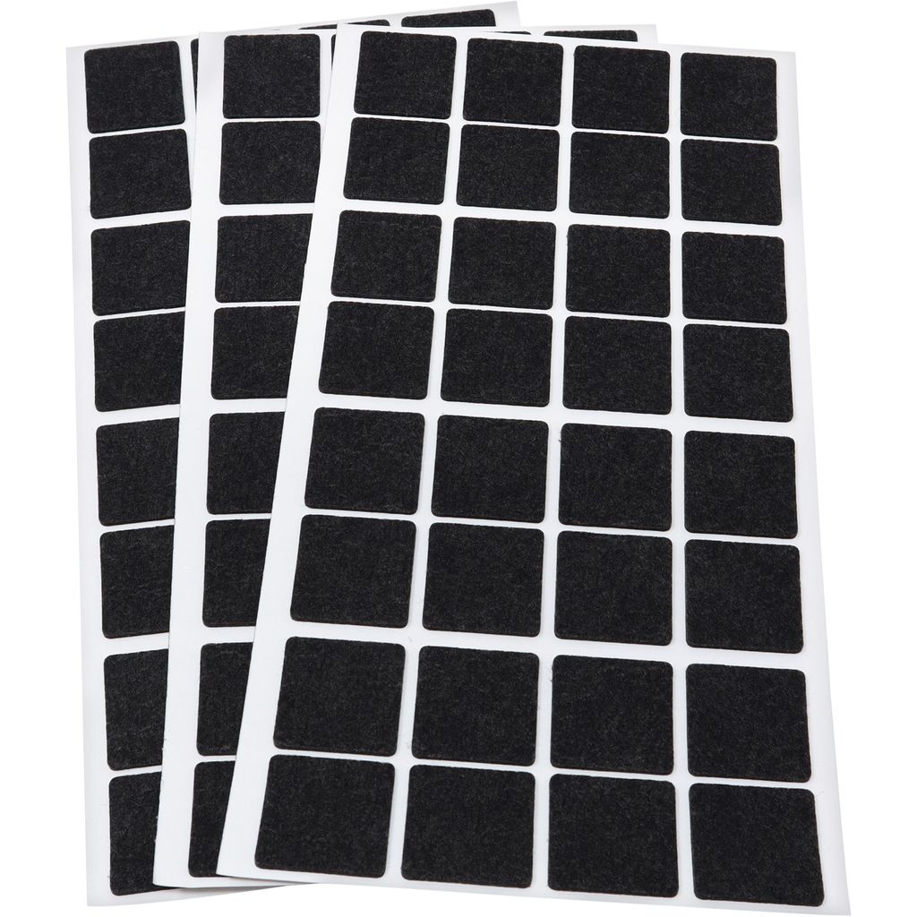 Adsamm | 96 x Filzgleiter | 25x25 mm | Schwarz | quadratisch | 1.5 mm dünne selbstklebende Filz-Möbelgleiter in